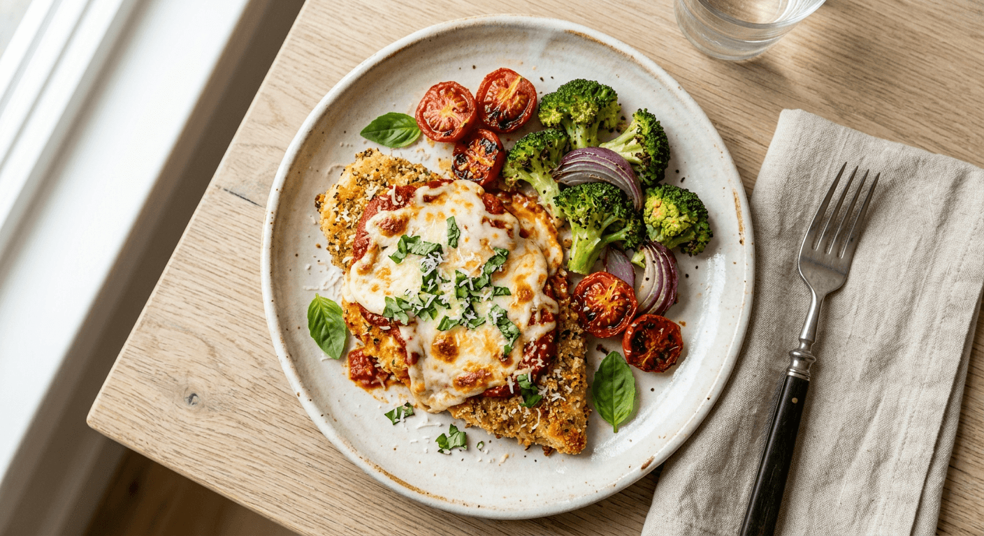 Easy Sheet Pan Chicken Parmesan