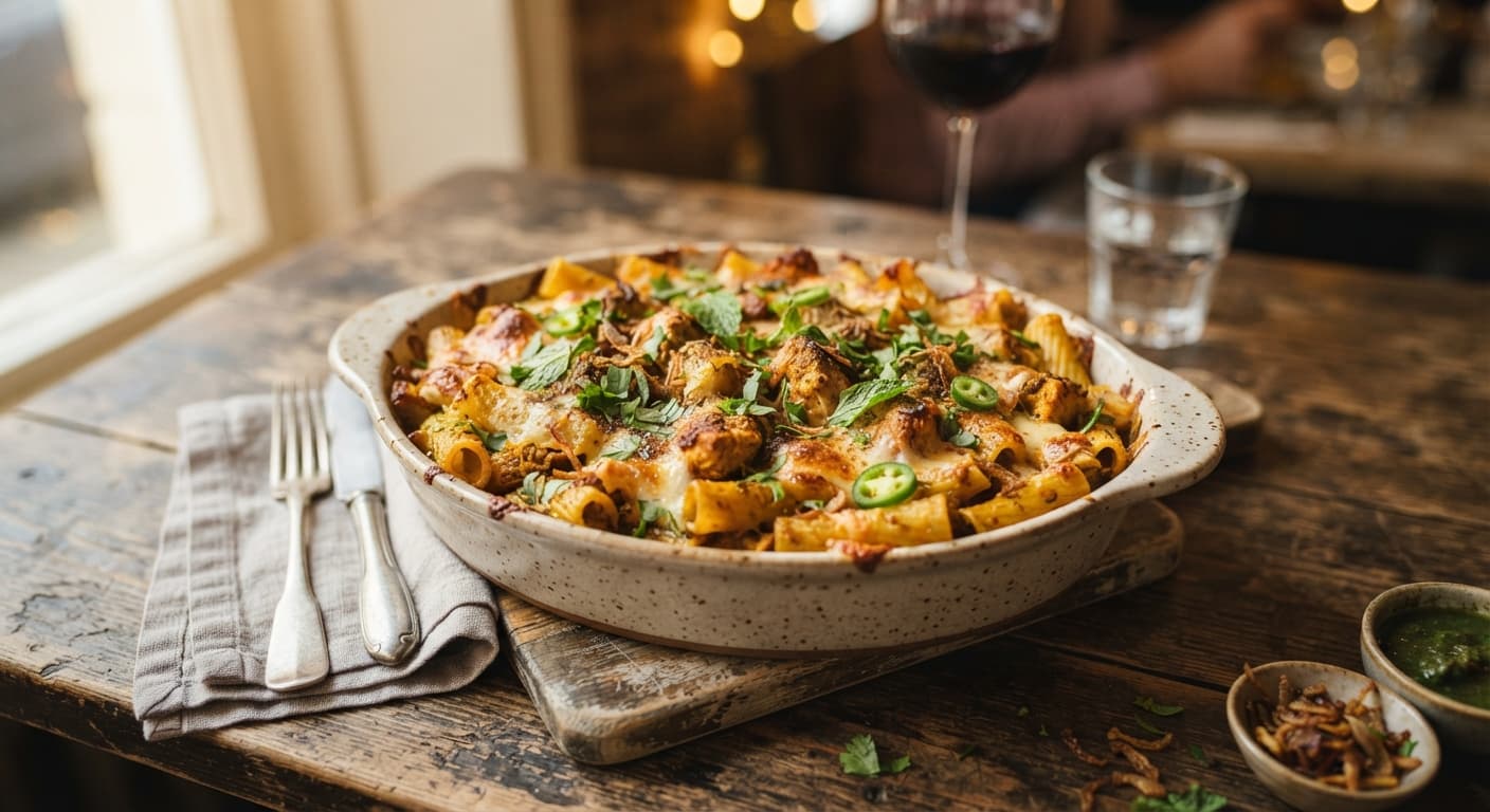 Hyderabadi Chicken Pasta Bake