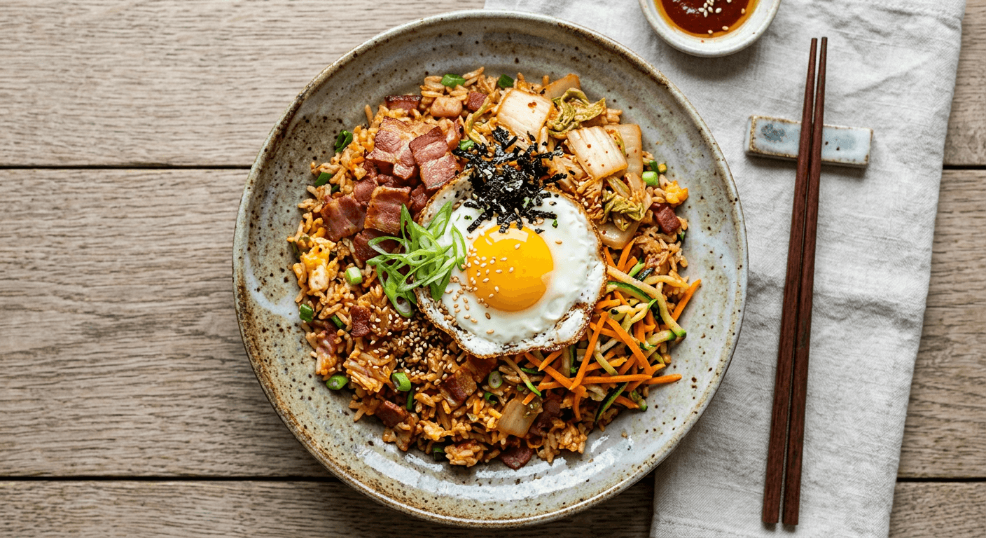 Kimchi and Bacon Fried Bibimbap