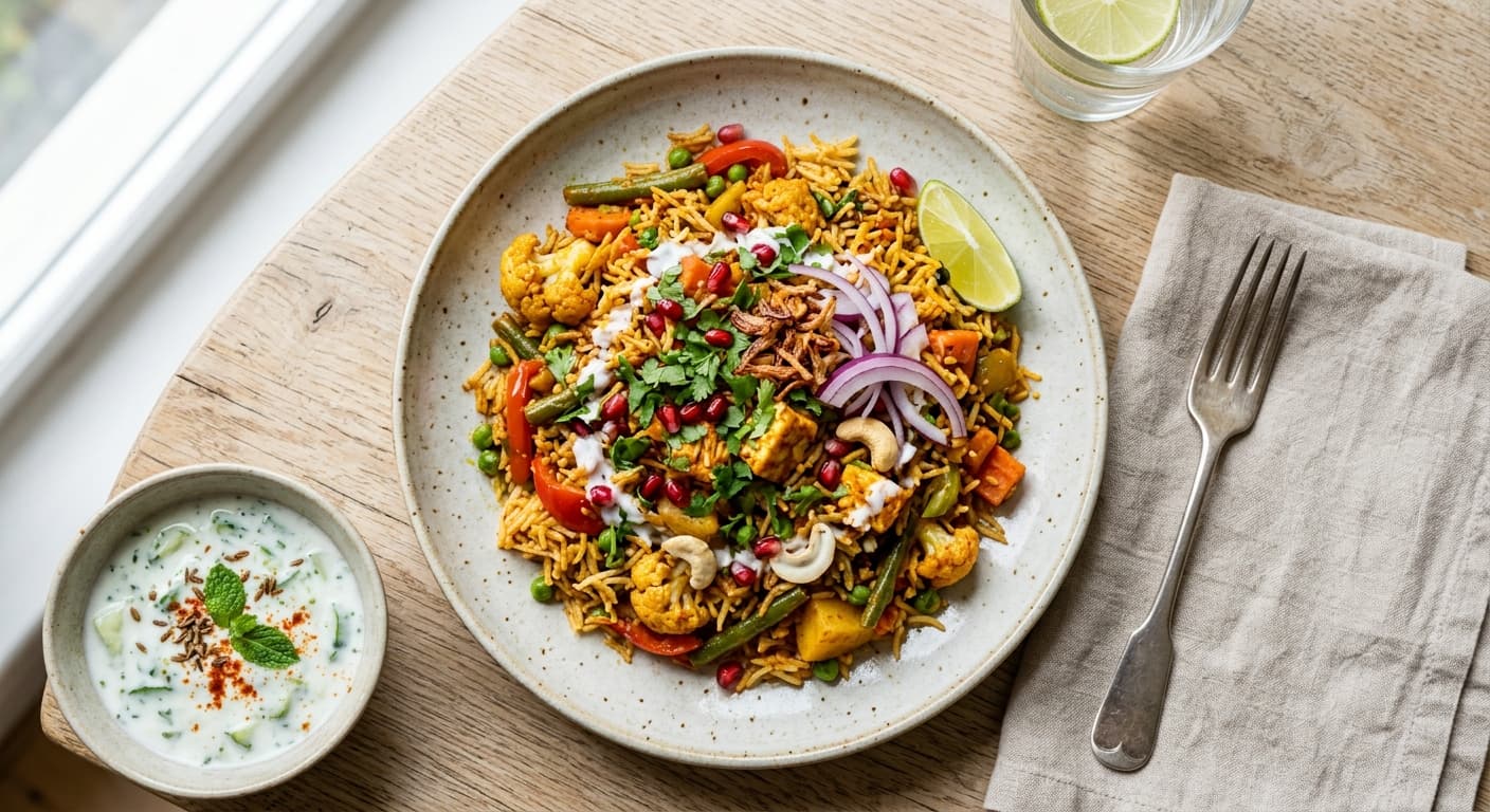 Red Curry Vegetable Biryani