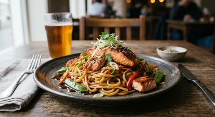 Salmon Teriyaki Pasta