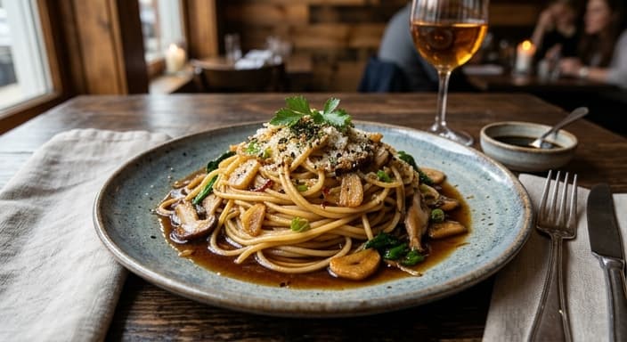 Shoyu Garlic Soy-Sauce Pasta