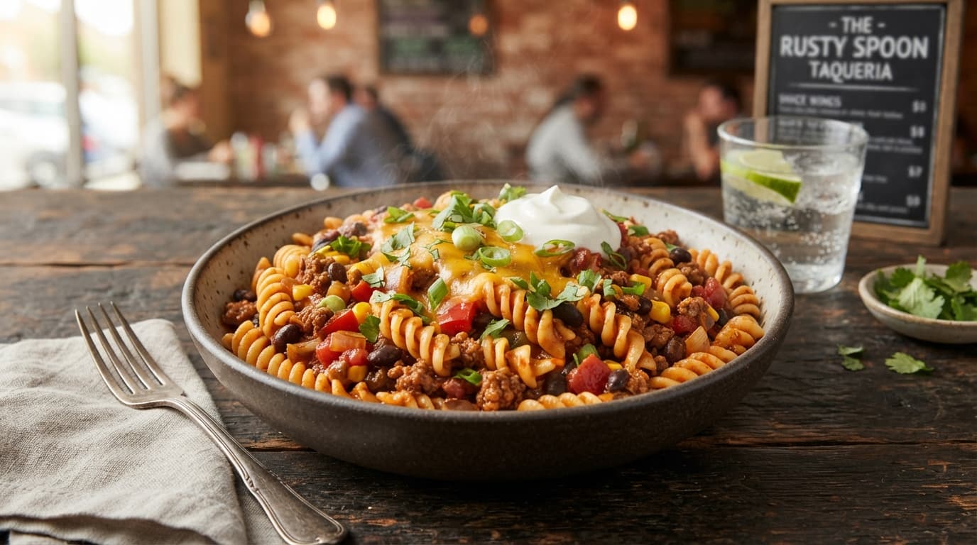 Taco‑Seasoned Beef Pasta