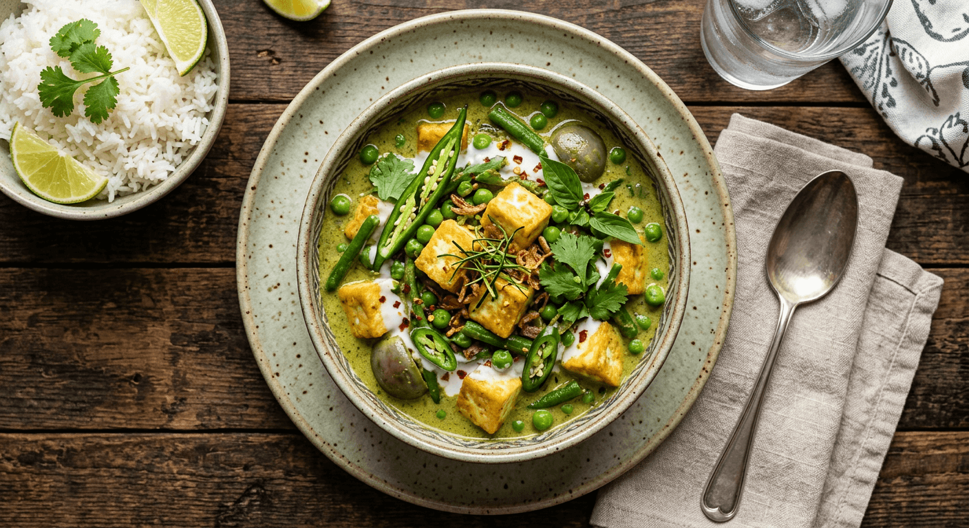 Thai Green Curry Matar Paneer