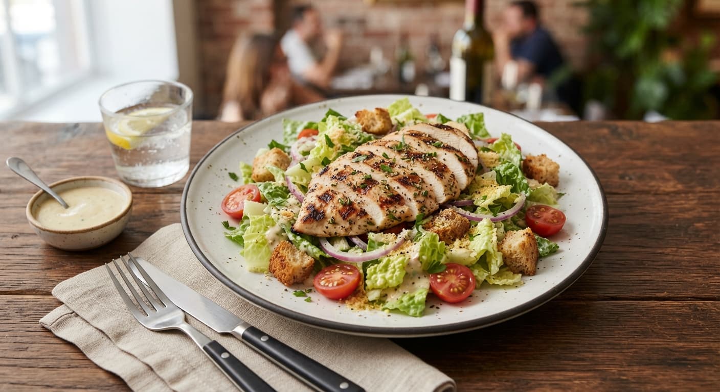 American‑Style Chicken Caesar‑Lite Salad (No Dairy)