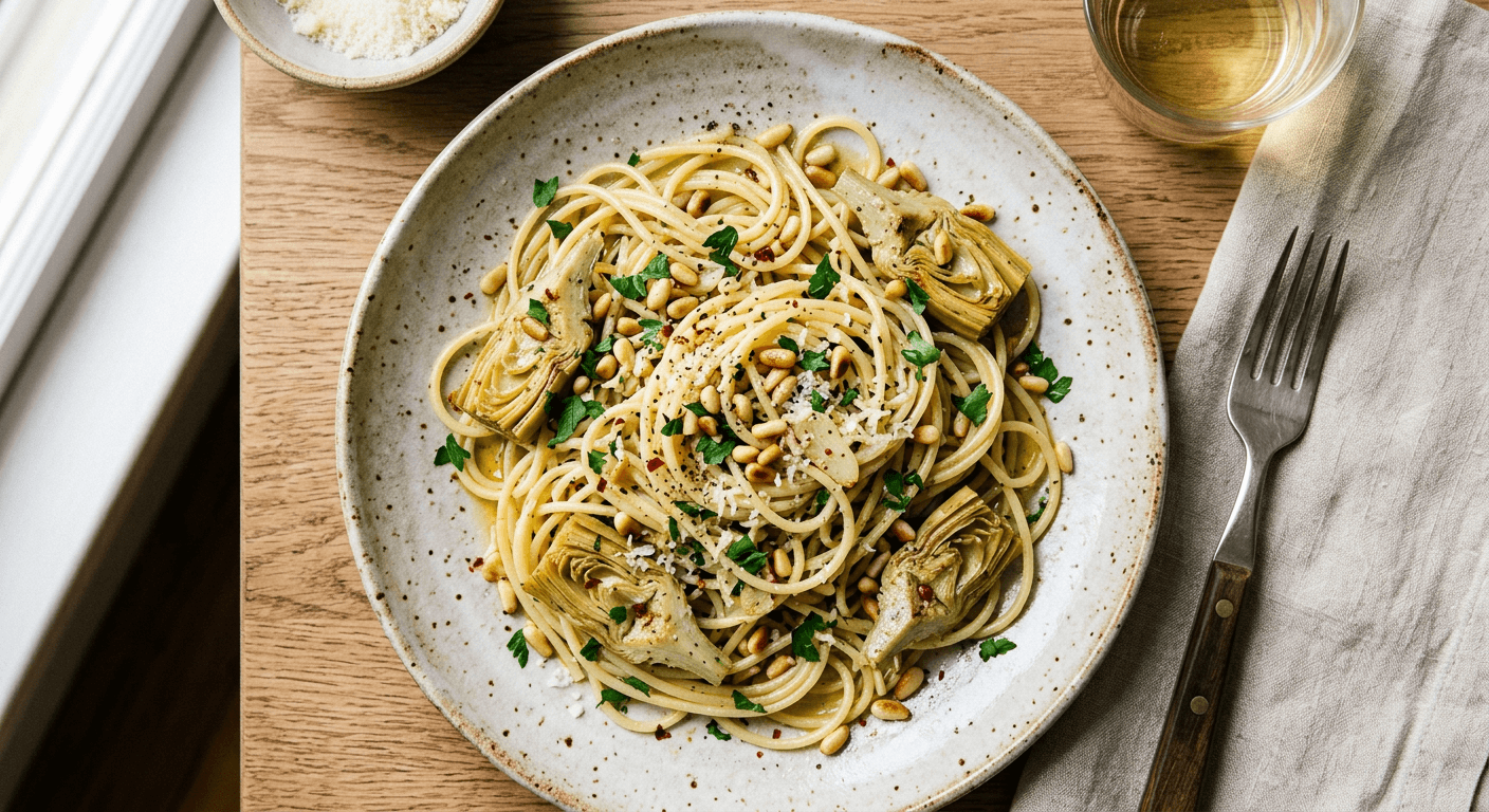 Artichoke and Pine Nut Aglio e Olio