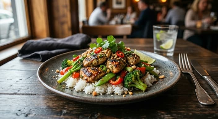 Asian-Inspired Pesto Chicken Skillet