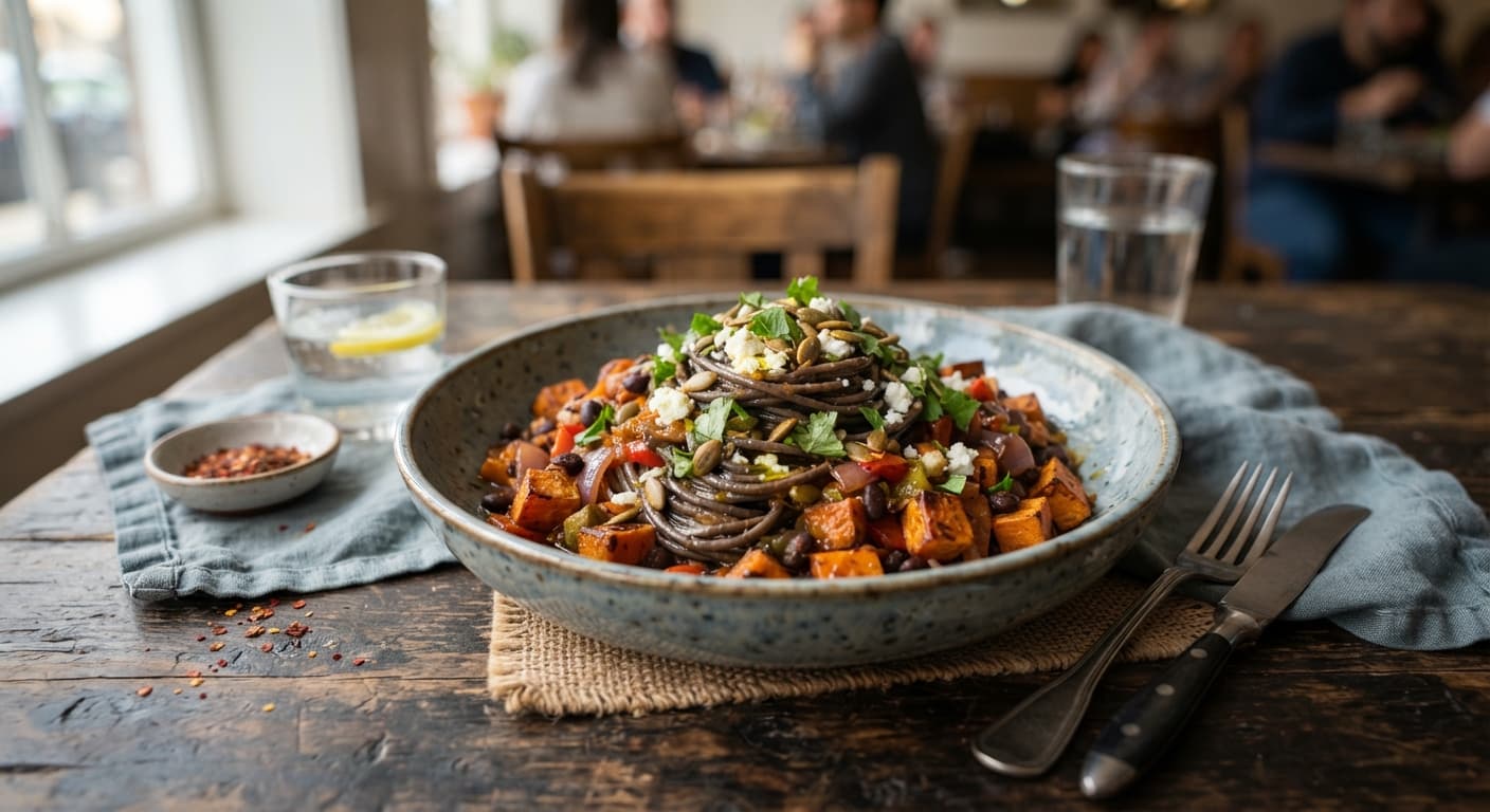 Black Bean and Sweet Potato Pasta