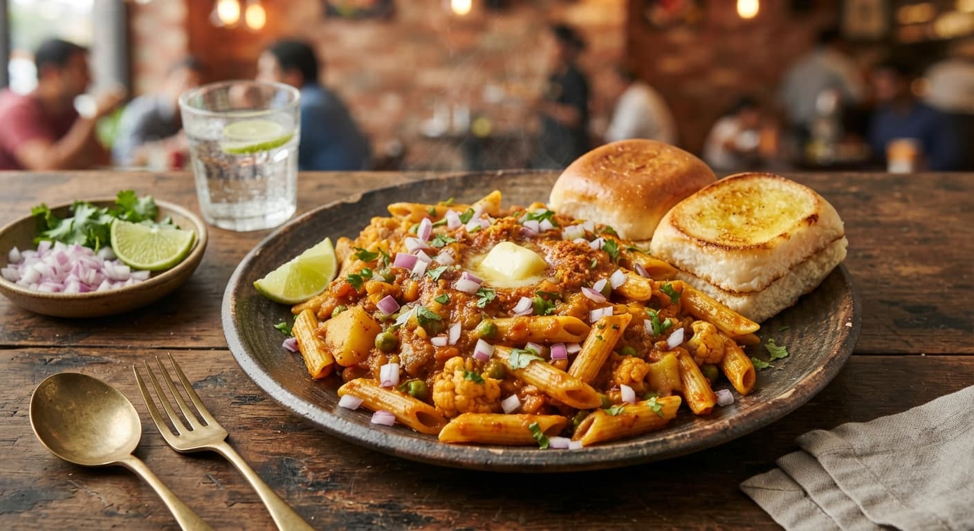 Bombay Street‑Style Pav Bhaji Pasta