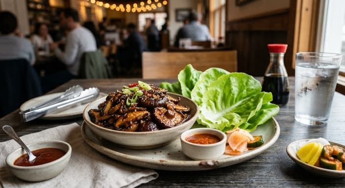 Bulgogi-Style Mushrooms (Vegetarian) with Lettuce Wraps