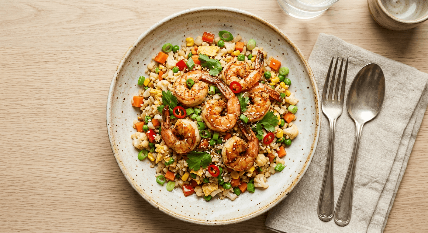 Cauliflower Fried Rice with Shrimp