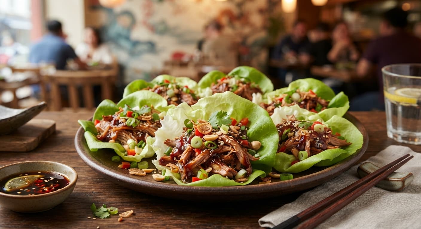 Char Siu Lettuce Wraps with Shredded Pork