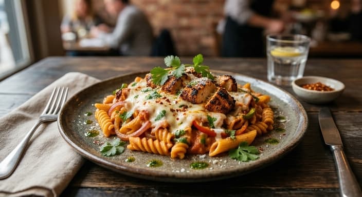 Cheesy Tandoori Chicken Pasta