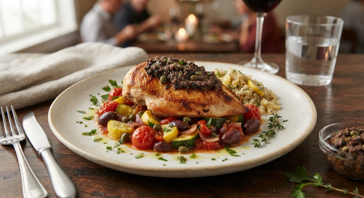 Chicken Provencal with Olive Tapenade (Low‑Sodium)