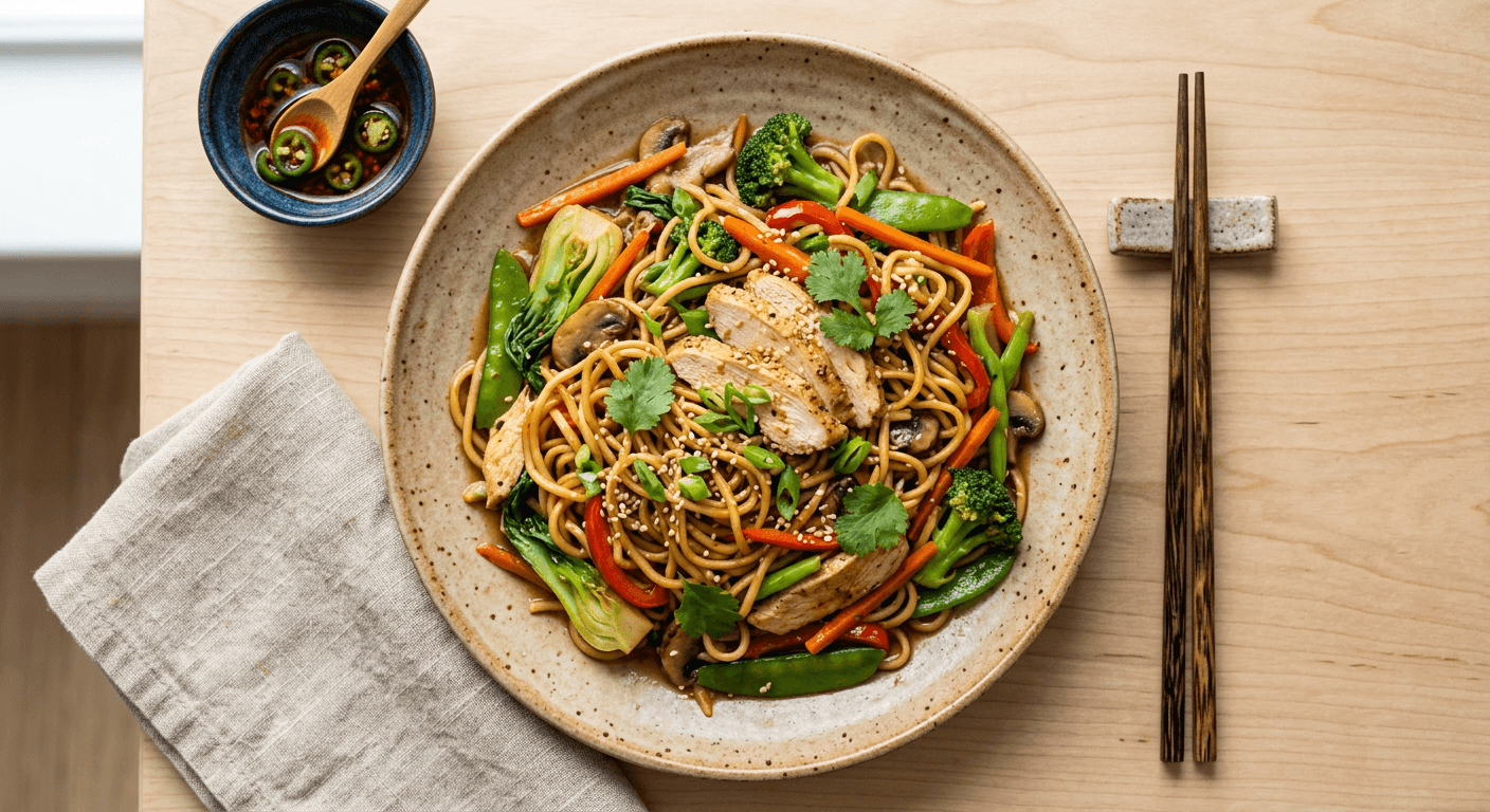 Chinese Vegetable Lo Mein With Chicken Allergy Safe