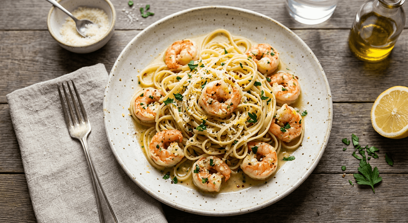Classic Shrimp Scampi Linguine
