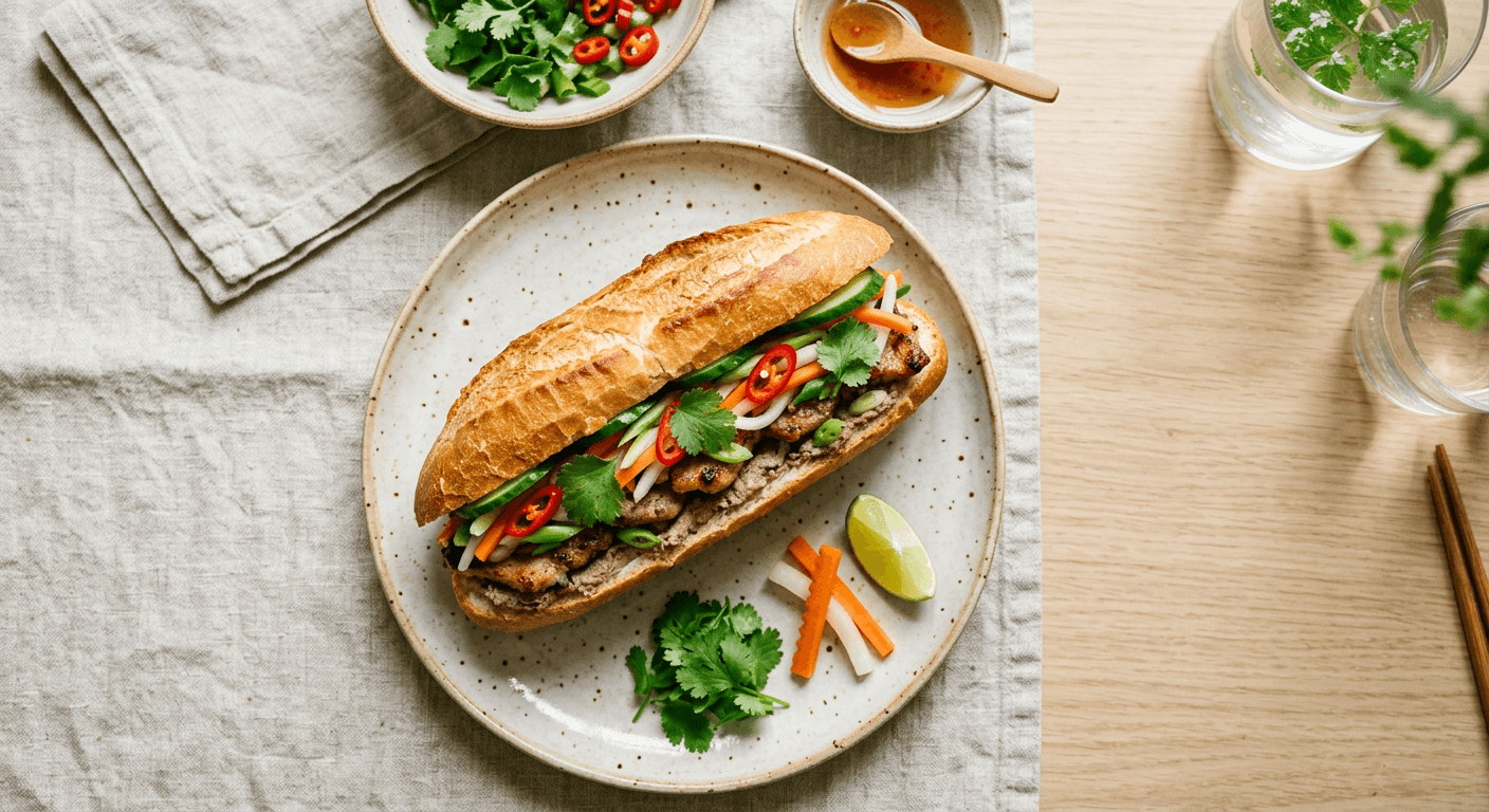 Classic Vietnamese Banh Mi Sandwich