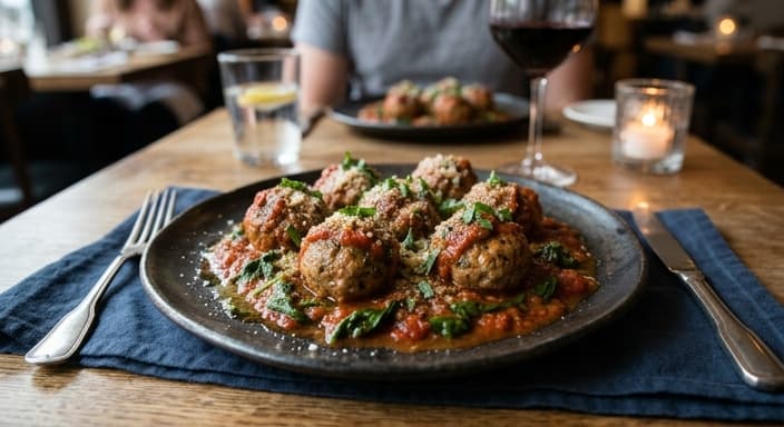 Comfort Food: Low-Carb Turkey Meatballs with Spinach Marinara (No Pasta)