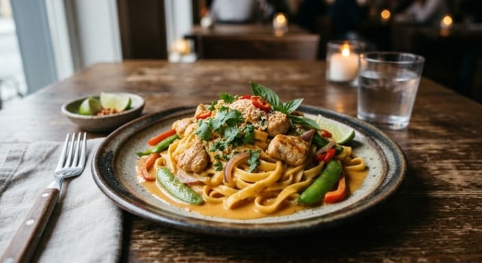 Creamy Thai Coconut Curry Pasta