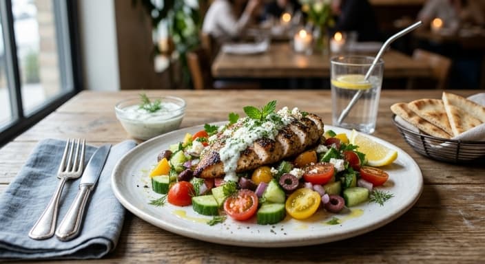 Cucumber Tomato Tzatziki Chicken Salad