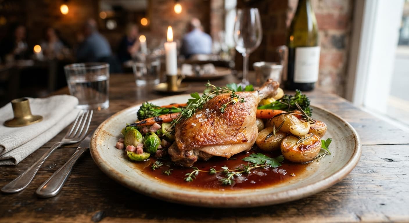 Duck-Fat Roasted Chicken with Jus