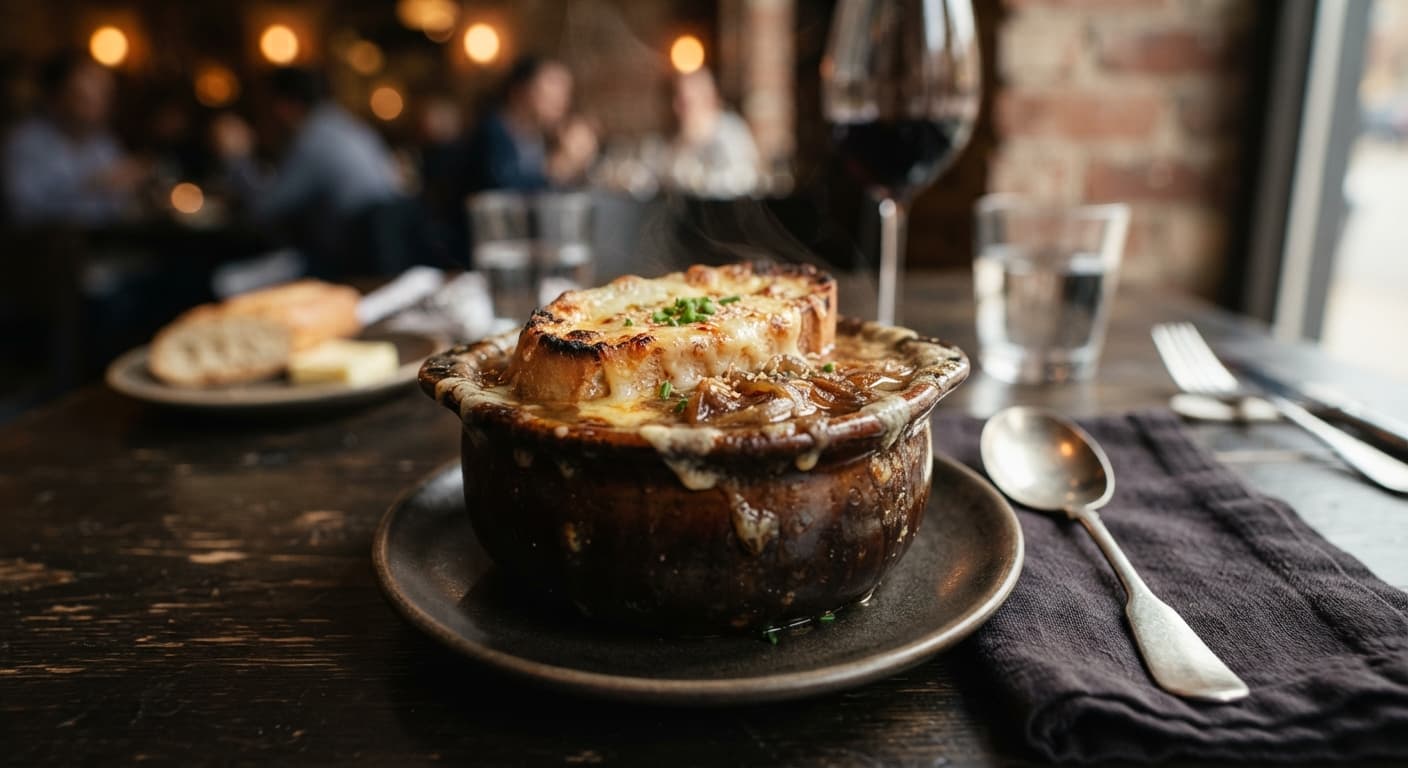French Onion Soup with Miso Broth