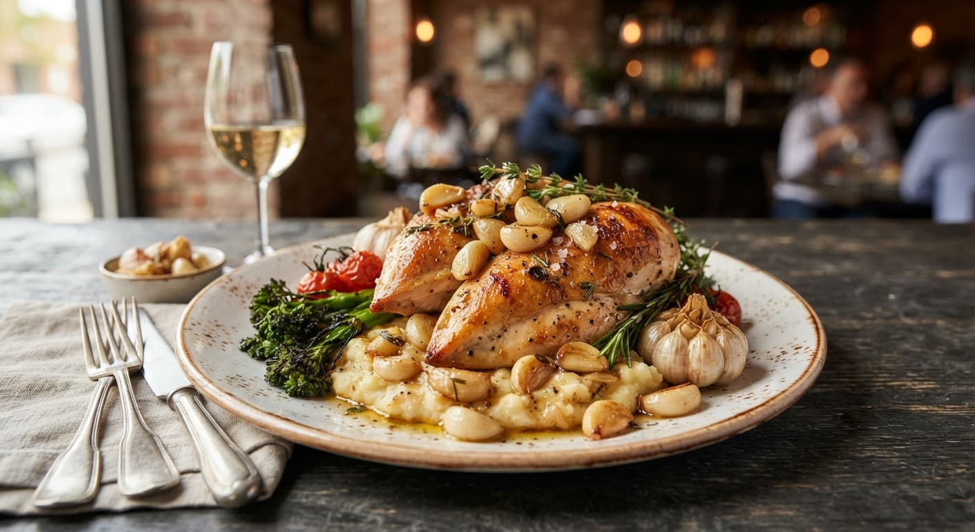 Garlic Confit Roasted Chicken Breasts