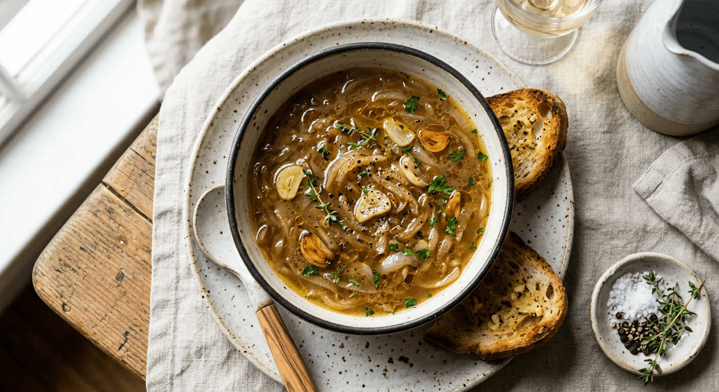 Garlic-Heavy Italian Onion Broth