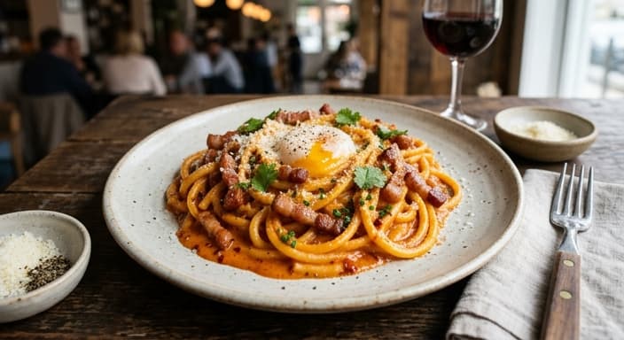 Gochujang Creamy Carbonara-Style Pasta