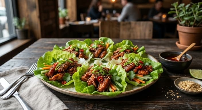 Gochujang Honey Chicken Lettuce Wraps