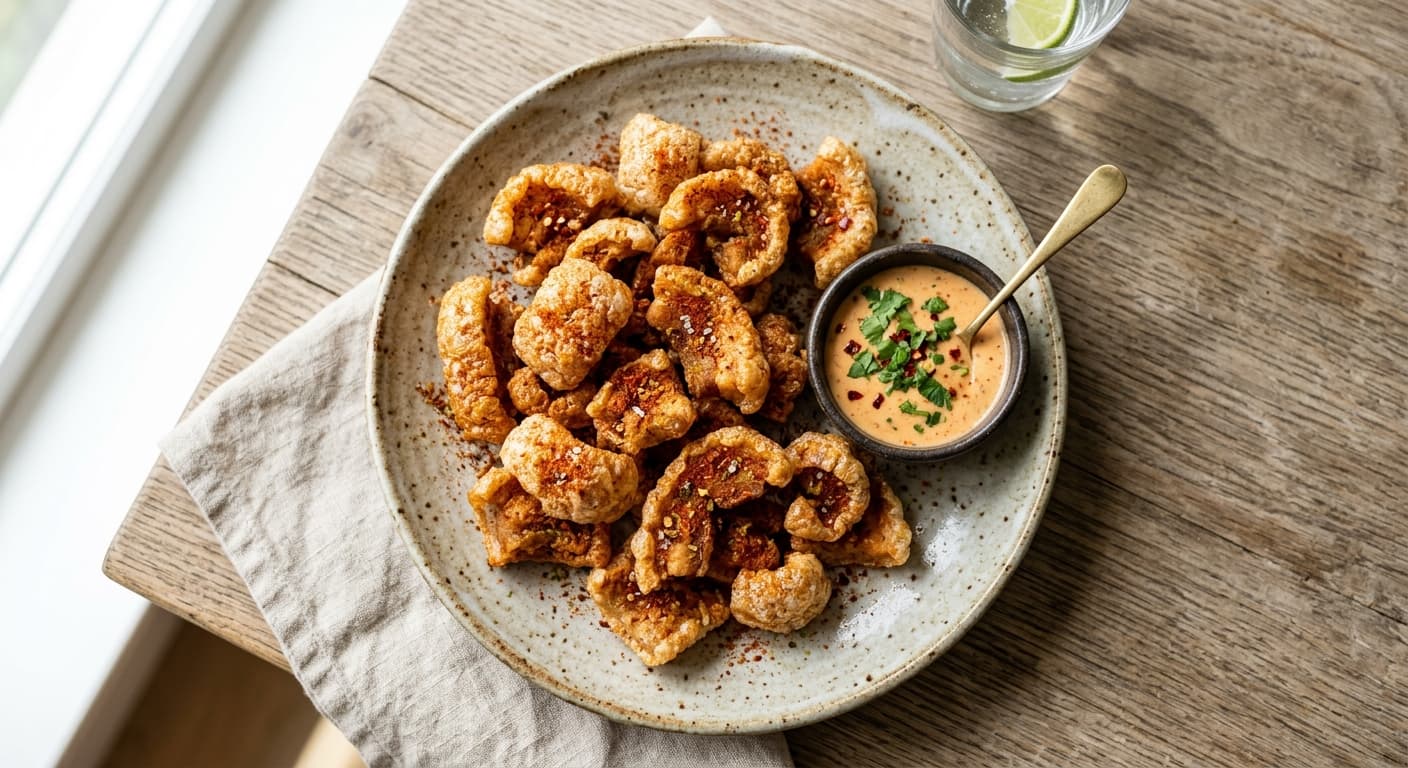 Hand-Pressed Pork Cracklings with Chili-Lime Dust