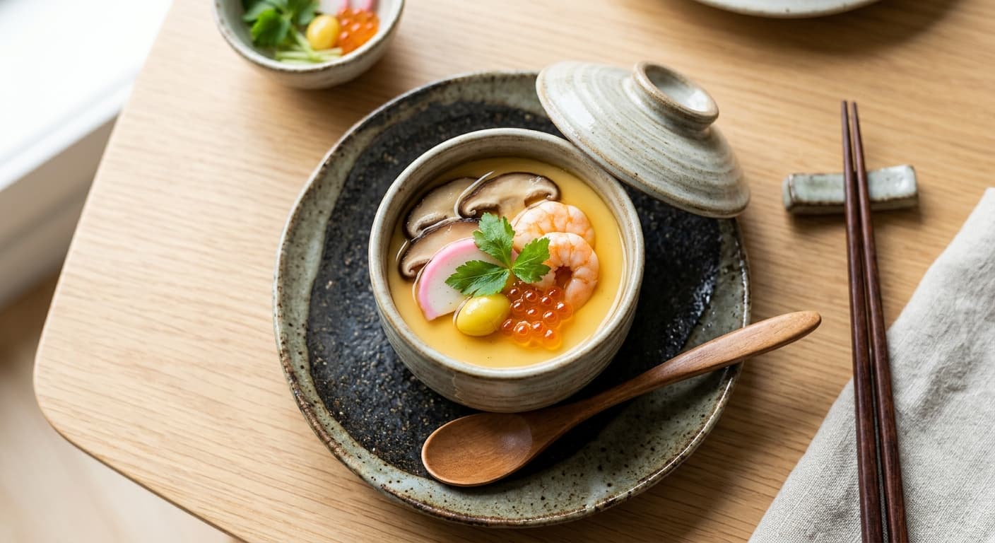 Japanese Chawanmushi with Dashi and Shiitake