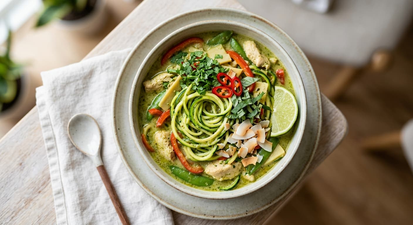 Keto-Friendly Thai Green Curry Zoodles