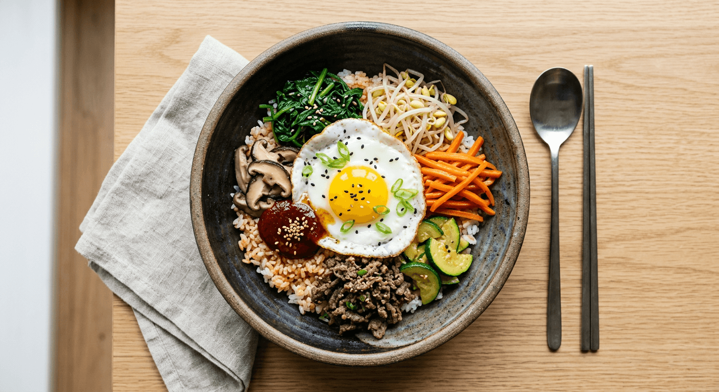 Korean Bibimbap Mixed Rice Bowl