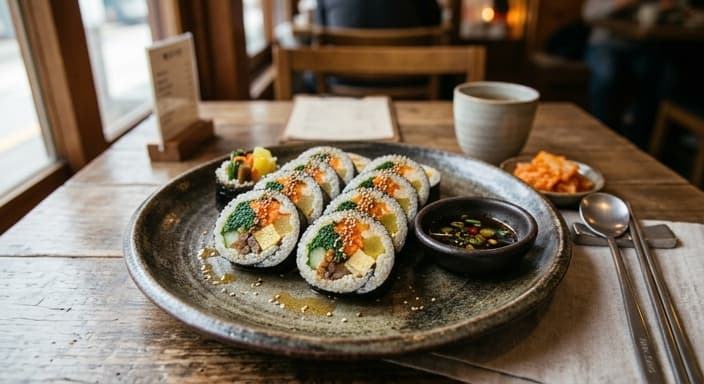 Korean Seaweed and Vegetable Gimbap Rolls