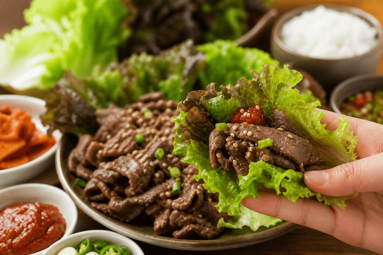 Korean-Style Beef Bulgogi Lettuce Wraps