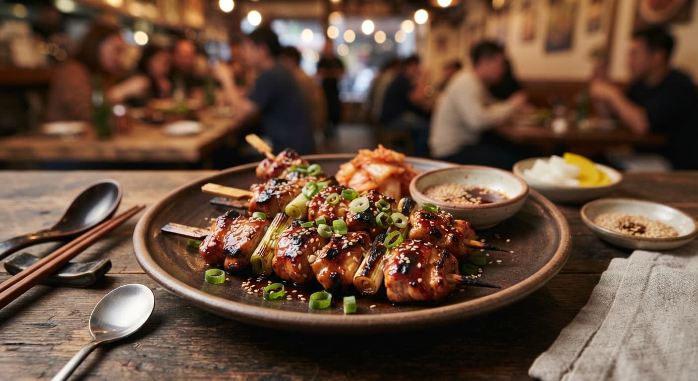 Korean-Style Glazed Chicken Skewers