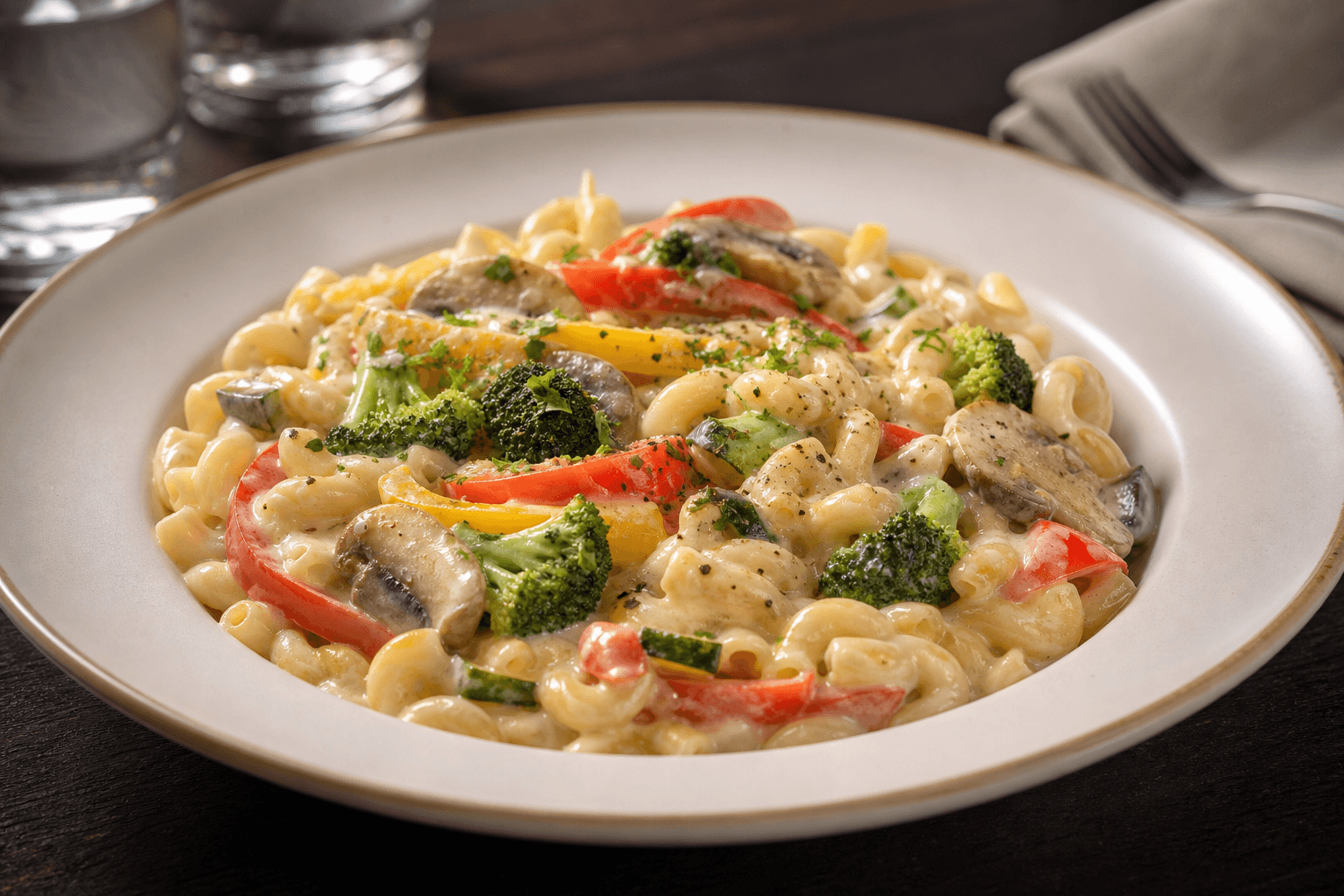 Macarena Veggie Alfredo-Style Pasta