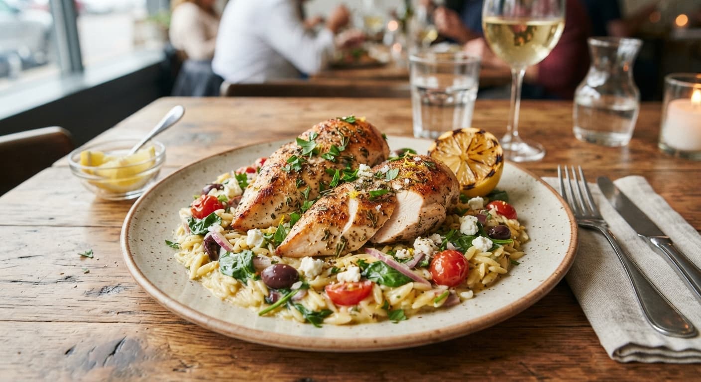 Mediterranean Lemon Herb Chicken with Orzo