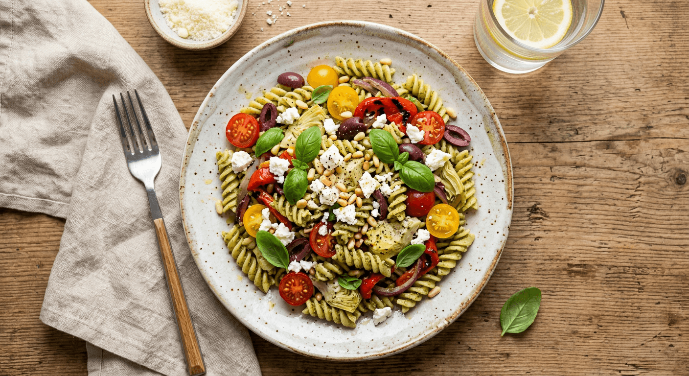 Mediterranean Pesto Pasta Salad