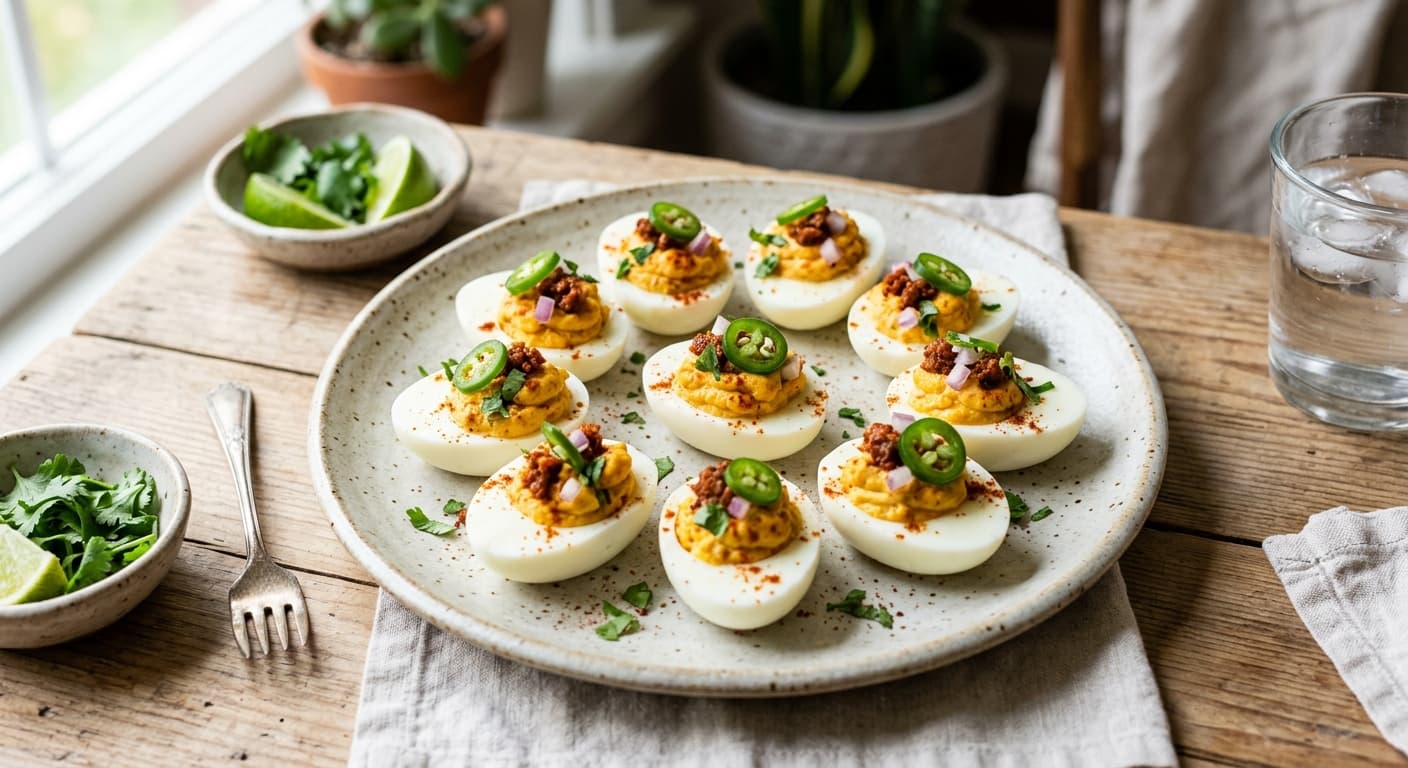 Mexican Chorizo-Stuffed Deviled Eggs