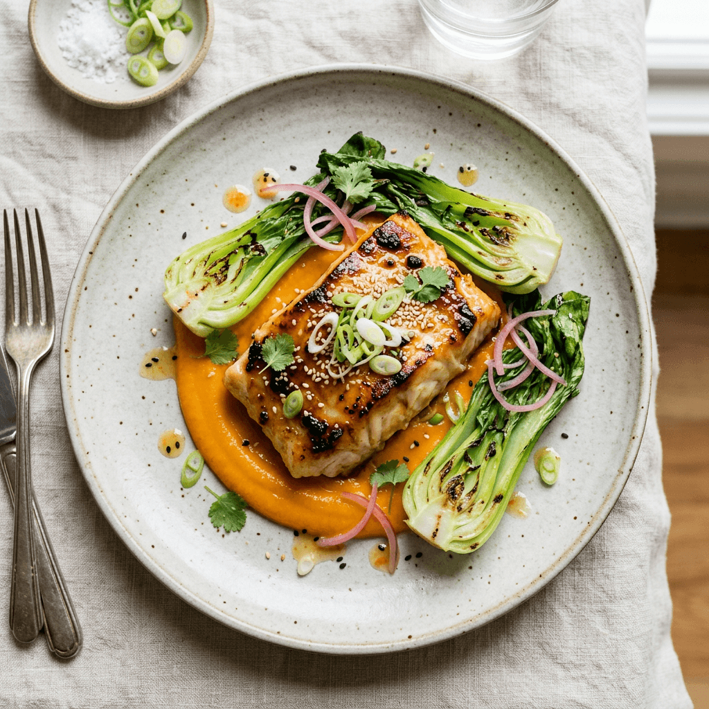 Miso-Marinated Cod with Papaya Purée