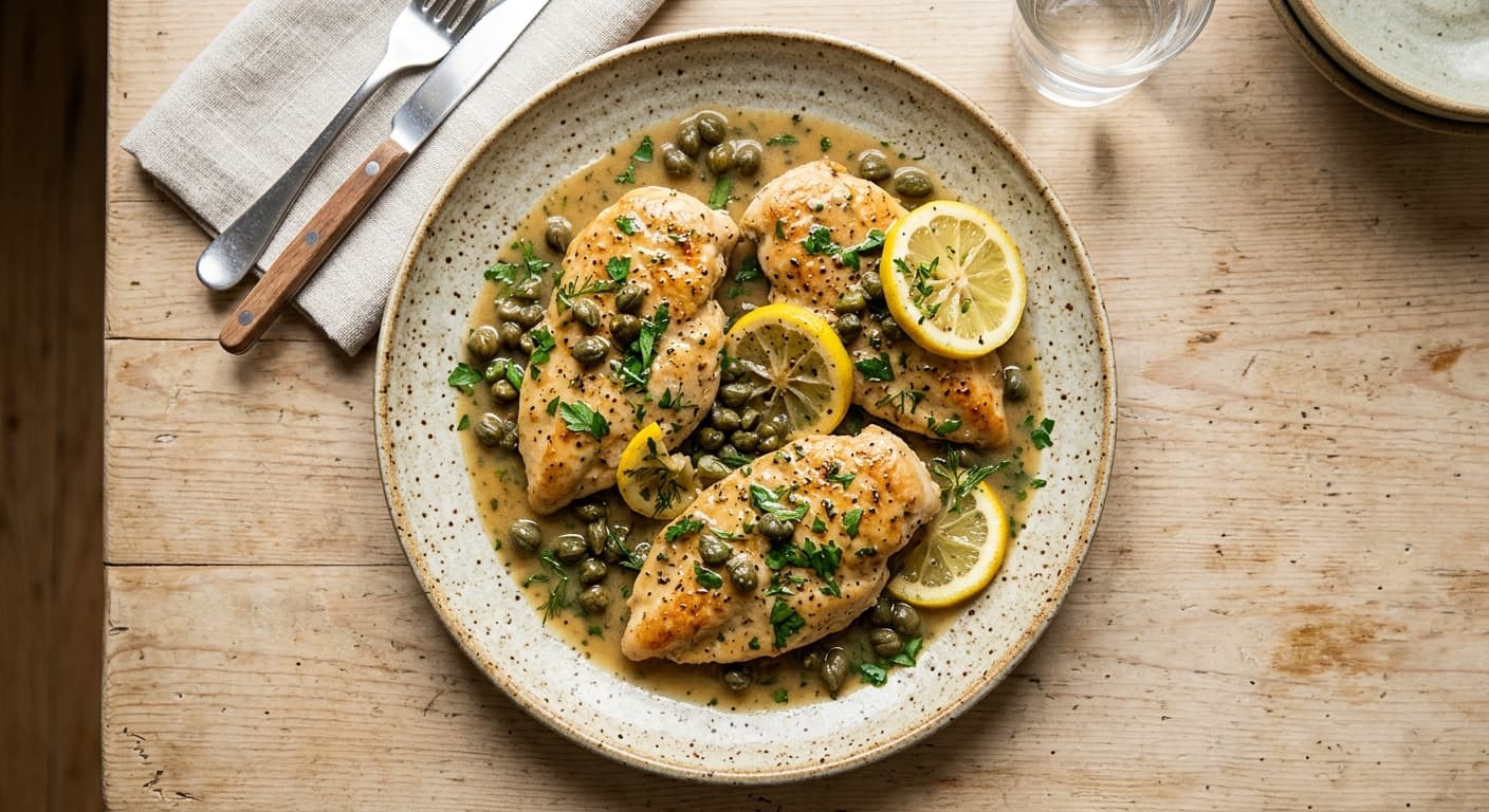 One-Pan Lemon Herb Chicken Piccata