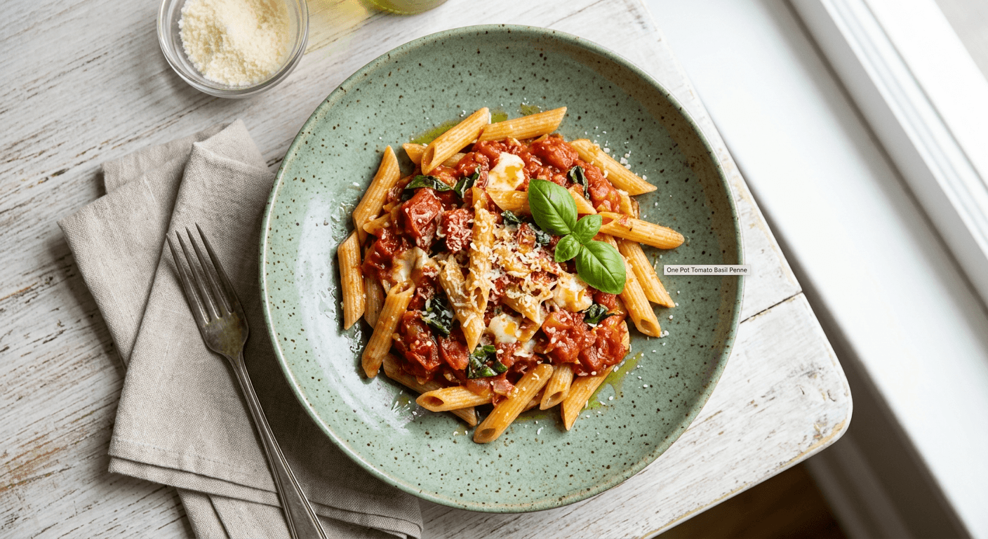 One Pot Tomato Basil Penne