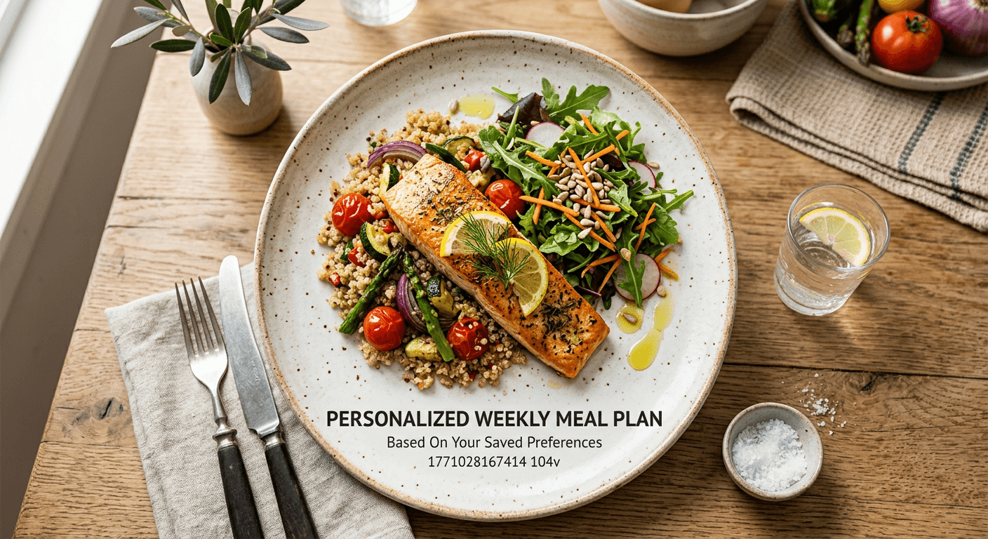 Personalized Weekly Meal Plan Based On Your Saved Preferences