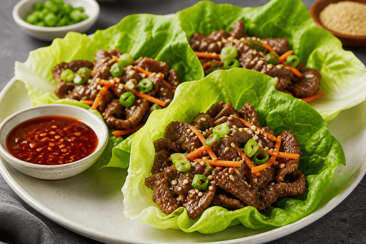 Quick Beef Bulgogi Lettuce Wraps