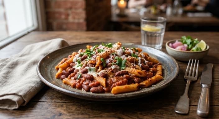 Rajma Pasta in Red Gravy