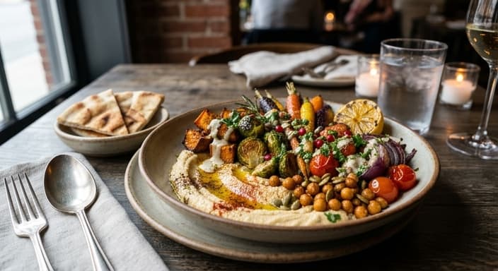 Roasted Veggie Hummus Bowl