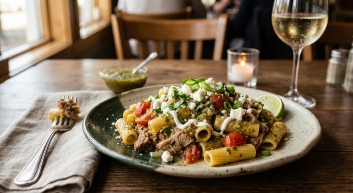 Salsa Verde Pork Pasta