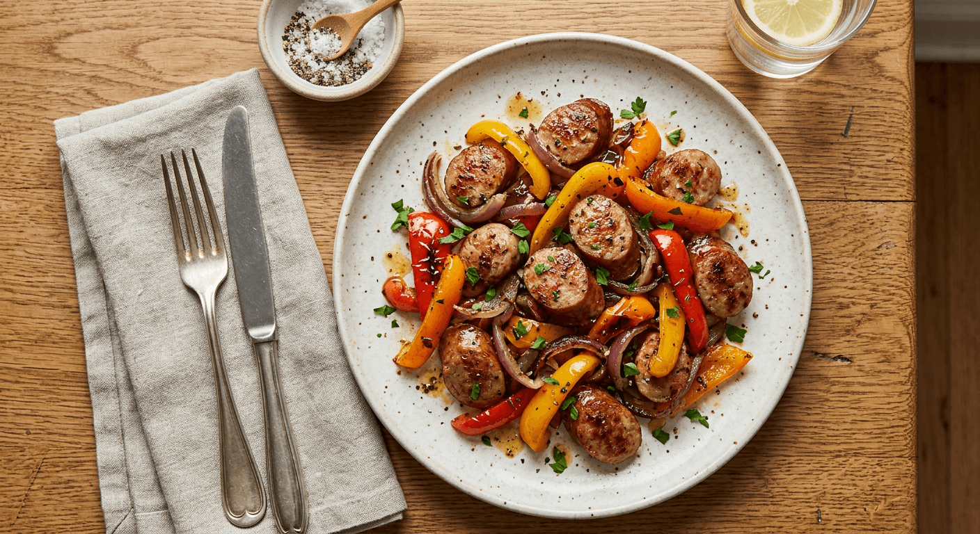 Sheet Pan Sausage Peppers And Onions